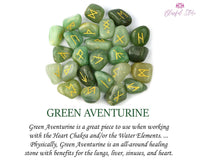Aventurine Rune Stones Set - www.blissfulagate.com