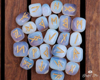 Opalite Rune Stones Set - www.blissfulagate.com