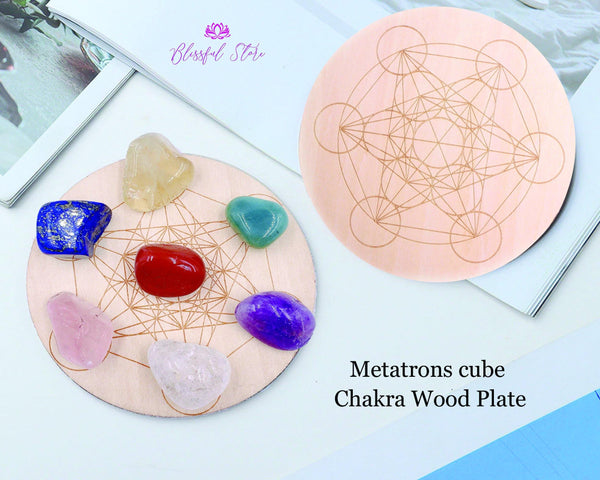 Gemstone Crystal Wooden Grid Matron Cube - www.blissfulagate.com