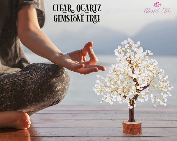Clear Quartz Gemstone Chipstone Tree