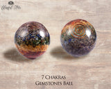 Seven Chakra Orgonite EMF Sphere - www.blissfulagate.com