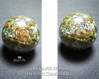 Multi Color Gemstone Orgone EMF Sphere - www.blissfulagate.com