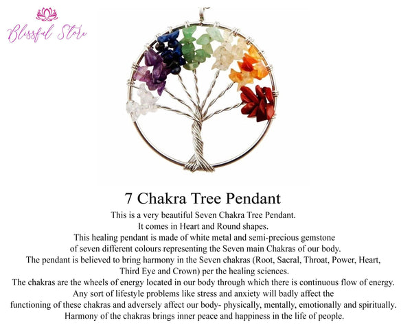 Seven Chakra Tree Of Life Pendant. - www.blissfulagate.com