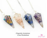 Orgonite Lapis Lazuli Chipstone Cone Resin Boho Style Pendulum - www.blissfulagate.com