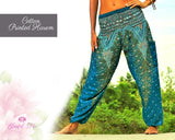 Peacock Harem Pants Cotton Feather Printed Pants Harem Aladdin Pants Printed Harems