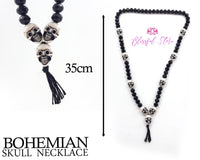 Bohemian Skull Mala Beads Necklace - www.blissfulagate.com