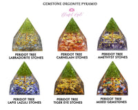 Peridot Gemstone Tree Crystal EMF Pyramids.