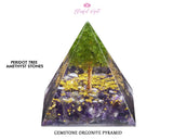 Peridot Gemstone Tree Crystal EMF Pyramids.