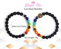 Lava Beads Seven Chakra Bracelet