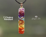 Seven Chakra Healing Pendant with Copper Wire Orgone Pendant