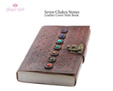 Seven Chakra Gemstone Leather Book { Dairy } - www.blissfulagate.com