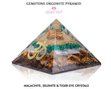 Malachite Mix Crystal Gemstone EMF Pyramids. ( Om Pyramid )