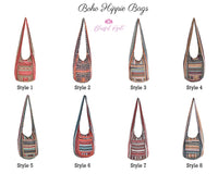 Pack of 6 Boho Hippie Bags Shoulder Handbags Fashion canvas Hippie Crossbody Bags Bohemian Hobo Bags