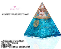 Aquamarine Crystal Gemstone EMF Pyramids.