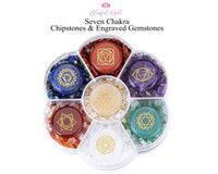 Seven Chakra Reiki Healing Gemstone with Chipstone Circle Shapes Set - www.blissfulagate.com