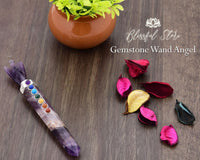 Amethyst Gemstone Angel Wand - www.blissfulagate.com