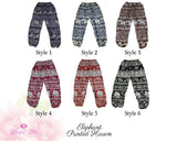 Elephant Harem Pants Cotton Elephant Printed Pants Harem Aladdin Pants Printed Harems