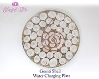 Gomti Shell Orgonite Energy Crystal Water Charging Plate / Coaster - www.blissfulagate.com