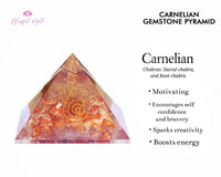 Carnelian Orgonite EMF Pyramid.