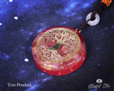 Rose Quartz Tree Of Life Orgonite Pendant - www.blissfulagate.com