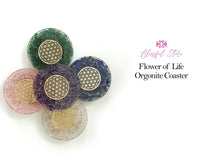 Flower Of Life Gemstone Crystal Water Charging Plate / Coaster - www.blissfulagate.com