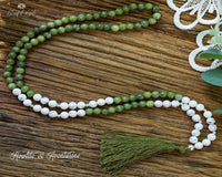 Howlite and Aventurine Beads Mix Stone Japamala.