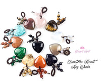 Gemstone Heart Key Chains