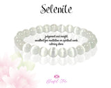 Genuine 8 mm Beads Selenite Bracelet for Luck