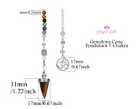 Orgonite Seven Chakra Gemstone Pendulum With Buddha and Om Charm - www.blissfulagate.com