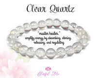 Genuine Natural Pure Clear Quartz Beaded Bracelet