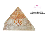 Clear Quartz Orgonite EMF Pyramid.