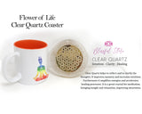 Clear Quartz Flower Of Life Crystal Water Charging Plate / Coaster - www.blissfulagate.com