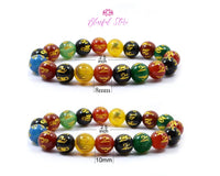 Seven Chakra Om Engraved Bracelet Strechable