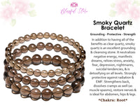 Genuine Smoky Quartz 8mm Bracelet