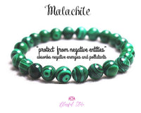 Genuine Malachite Bracelet Hand Made Bracelet 8mm