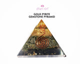 Gold Pyrite Orgonite EMF Pyramid.