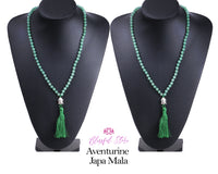 Aventurine Japa Mala With Buddha Farm - www.blissfulagate.com