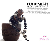 Bohemian Skull Mala Beads Necklace - www.blissfulagate.com