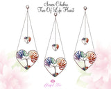 Seven Chakra Heart Tree Of Life Hanging Ornament