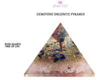 Rose Quartz Crystal Gemstone Tree of Life EMF Pyramids.