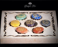 7 Chakra Reiki Stones Wooden Box Set - www.blissfulagate.com