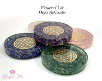 Gemstone Crystal Water Charging Plate Flower Of Life  / Flower Of Life Coaster - www.blissfulagate.com