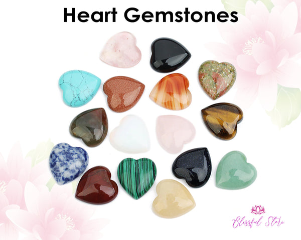 Gemstone Heart Shaped Charm Pendant – www.