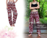 Elephant Harem Pants Cotton Elephant Printed Pants Harem Aladdin Pants Printed Harems