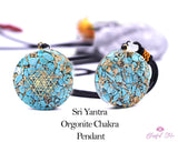 Turquoise Orgonite Yantra Pendant. - www.blissfulagate.com