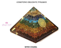 Seven Chakra Crystal Flower of Life Gemstone EMF Pyramids.