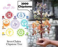 Seven Chakra Big Size Gemstone Trees - www.blissfulagate.com