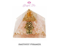 Gemstone Orgonite Pyramid with Charms - www.blissfulagate.com