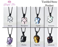 Gemstone Tumble Stone Pendant - www.blissfulagate.com