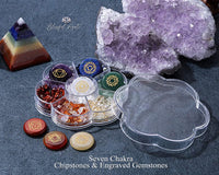 Seven Chakra Reiki Healing Gemstone with Chipstone Circle Shapes Set - www.blissfulagate.com